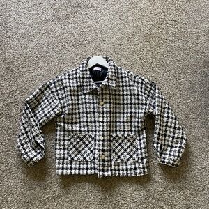 Pink Lily Black and White Checkered Blazer